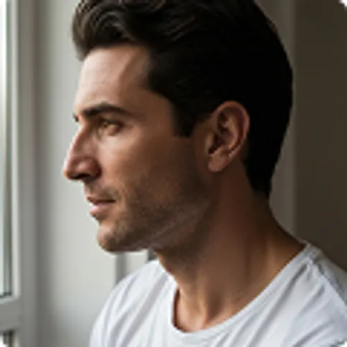 Foto antes de la rinoplastia de Juan Pérez