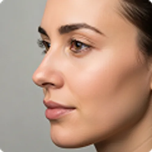 Foto después de la rinoplastia de María Gonzáles